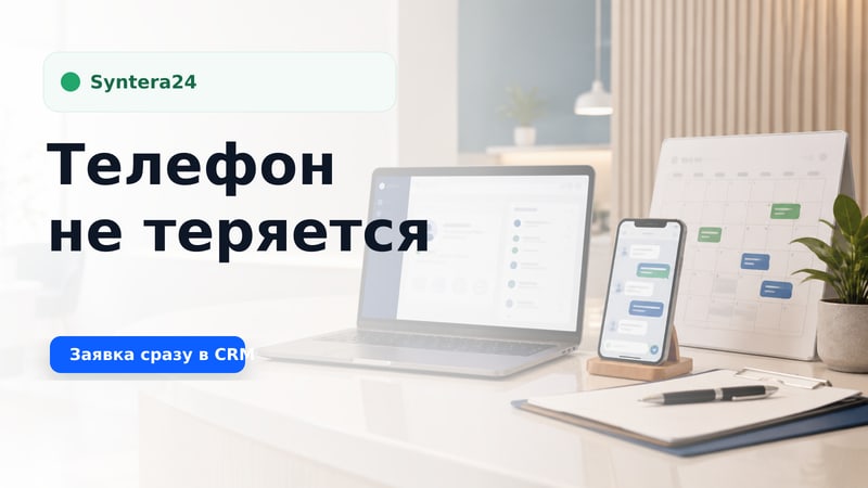 Заявка из мессенджера попадает в CRM и расписание Syntera24